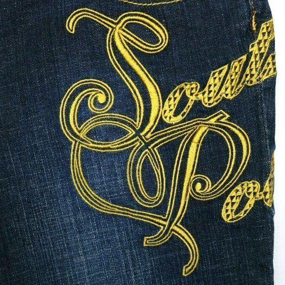 Southpole Bootcut Jeans Stretch Embroidered 9 Short‎ X 28 - Picture 6 of 11